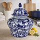 Lina Ginger Jar | Floral & Scroll Design | Blue & White Porcelain 17"