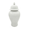 Ginger Jar with Domed Lid & Finial | Tapered Body | White Porcelain 20"