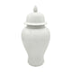 Ginger Jar with Domed Lid & Finial | Tapered Body | White Porcelain 20"