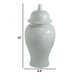 Ginger Jar with Domed Lid & Finial | Tapered Body | White Porcelain 20"