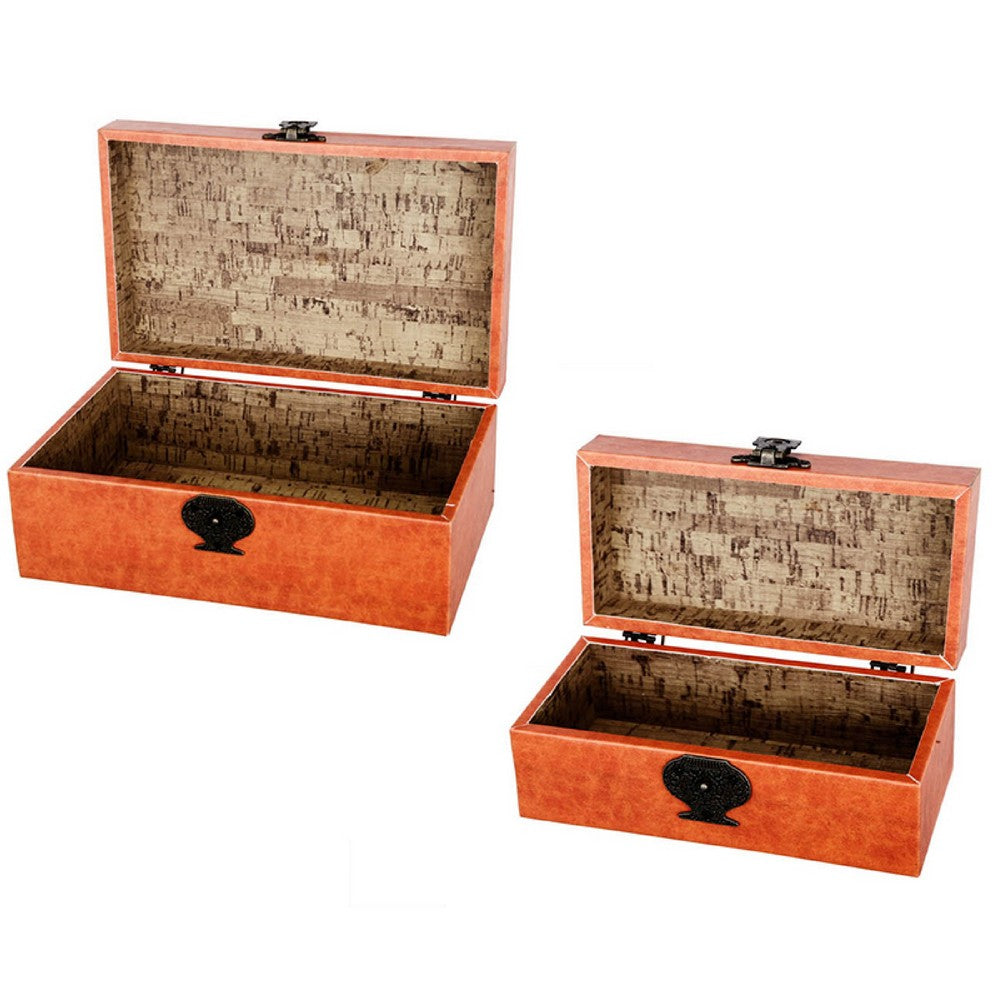 Storage Box Set of 2 | Hunting Dogs & Horse Drawn Carriage Print | Brown