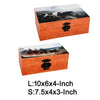 Storage Box Set of 2 | Hunting Dogs & Horse Drawn Carriage Print | Brown