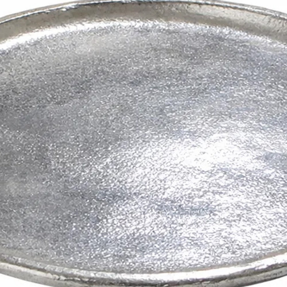Decorative Plate | Rustic Textured Distress Silver Aluminum 10" Round