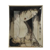 Decorative Serving Tray Set of 2 | Japanese Black & White Glass Print