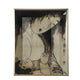 Decorative Serving Tray Set of 2 | Japanese Black & White Glass Print