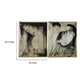 Decorative Serving Tray Set of 2 | Japanese Black & White Glass Print