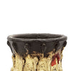 Decorative Flower Vase | 10" Textured Red Cream & Brown Terracotta