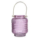 Aly Colorful Candle Holder Set of 4 | Cut Glass Jars with Iron Handles