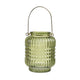Aly Colorful Candle Holder Set of 4 | Cut Glass Jars with Iron Handles