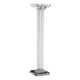 Pillar Candle Holder | 17" Tall Fluted Clear Glass | Classic Square Base