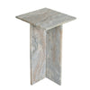 Levi Side End Table | 15" Square Top | Geometric Gray Marble Base