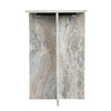 Levi Side End Table | 15" Square Top | Geometric Gray Marble Base