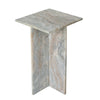 Levi Side End Table | 15" Square Top | Geometric Gray Marble Base