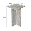 Levi Side End Table | 15" Square Top | Geometric Gray Marble Base