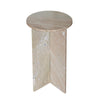 Levi Side End Table | 15" Round Top | Geometric Gray Marble Base