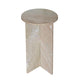 Levi Side End Table | 15" Round Top | Geometric Gray Marble Base