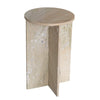 Levi Side End Table | 15" Round Top | Geometric Gray Marble Base