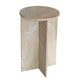 Levi Side End Table | 15" Round Top | Geometric Gray Marble Base