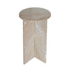 Levi Side End Table | 15" Round Top | Geometric Gray Marble Base
