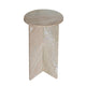 Levi Side End Table | 15" Round Top | Geometric Gray Marble Base