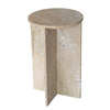 Levi Side End Table | 15" Round Top | Geometric Gray Marble Base