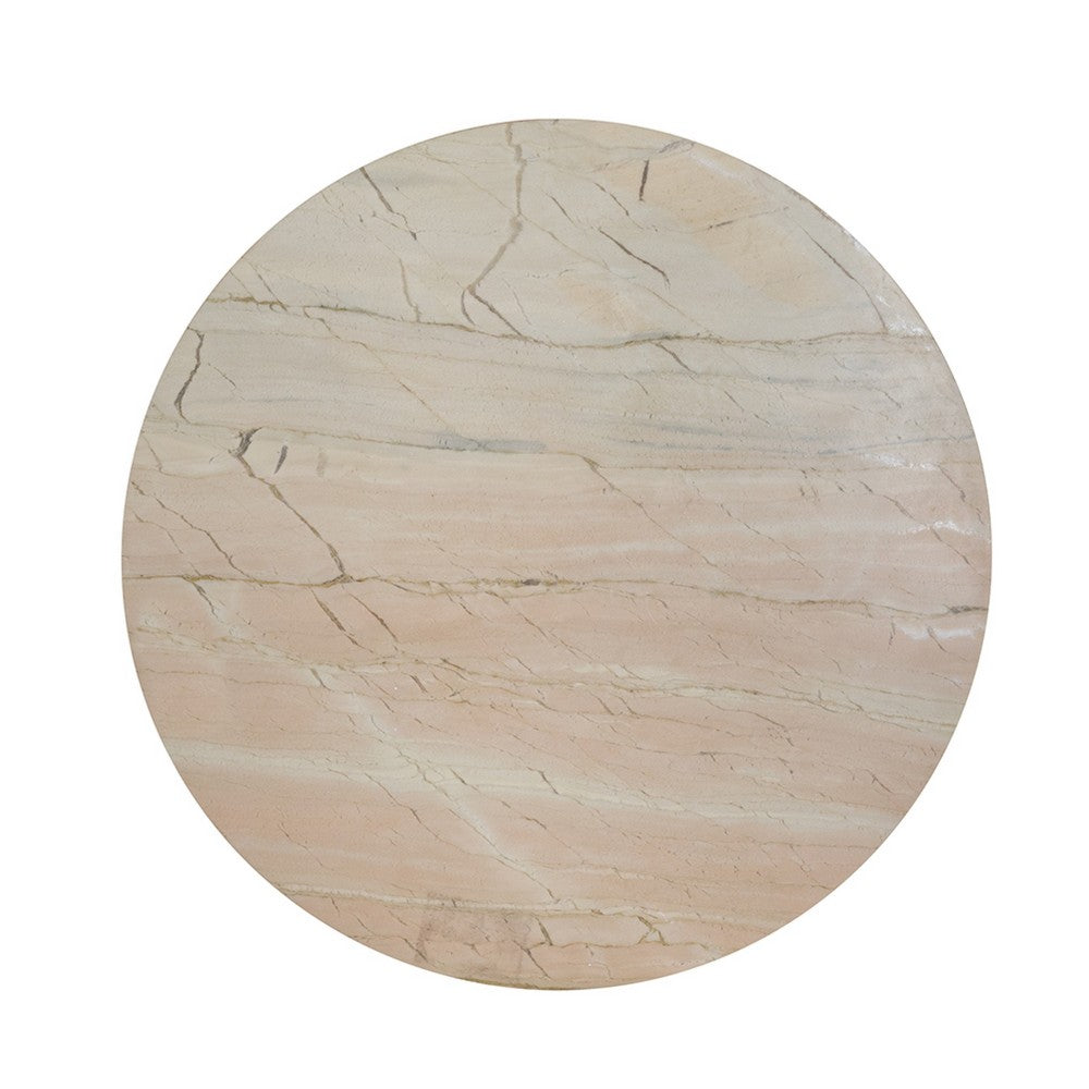 Levi Side End Table | 15" Round Top | Geometric Gray Marble Base