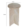 Levi Side End Table | 15" Round Top | Geometric Gray Marble Base