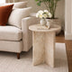 Levi Side End Table | 15" Round Top | Geometric Gray Marble Base