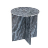 Levi Side End Table | 20" Round Top | Geometric Black Marble Base