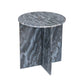 Levi Side End Table | 20" Round Top | Geometric Black Marble Base
