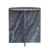 Levi Side End Table | 20" Round Top | Geometric Black Marble Base