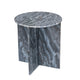 Levi Side End Table | 20" Round Top | Geometric Black Marble Base