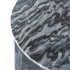 Levi Side End Table | 20" Round Top | Geometric Black Marble Base