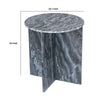 Levi Side End Table | 20" Round Top | Geometric Black Marble Base