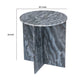 Levi Side End Table | 20" Round Top | Geometric Black Marble Base