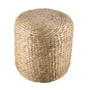 Vin Accent Ottoman | 15" Round | Natural Water Hyacinth Woven Rope