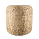 Vin Accent Ottoman | 15" Round | Natural Water Hyacinth Woven Rope