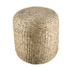 Vin Accent Ottoman | 15" Round | Natural Water Hyacinth Woven Rope