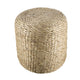 Vin Accent Ottoman | 15" Round | Natural Water Hyacinth Woven Rope