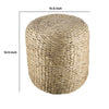 Vin Accent Ottoman | 15" Round | Natural Water Hyacinth Woven Rope