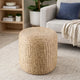 Vin Accent Ottoman | 15" Round | Natural Water Hyacinth Woven Rope