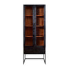Keny Accent Cabinet | 2 Glass Doors & 3 Shelves | 1 Drawer | Black Iron