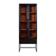 Keny Accent Cabinet | 2 Glass Doors & 3 Shelves | 1 Drawer | Black Iron