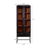 Keny Accent Cabinet | 2 Glass Doors & 3 Shelves | 1 Drawer | Black Iron