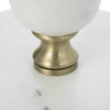 Siny Side End Table | 15" Round Top | White & Gold Stacked Balls Base