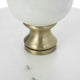 Siny Side End Table | 15" Round Top | White & Gold Stacked Balls Base