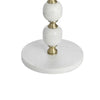 Siny Side End Table | 15" Round Top | White & Gold Stacked Balls Base