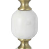 Siny Side End Table | 15" Round Top | White & Gold Stacked Balls Base