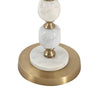 Siny Side End Table | 16" Round Top | White, Gold Stacked Balls Base