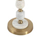Siny Side End Table | 16" Round Top | White, Gold Stacked Balls Base